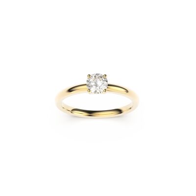 Bague solitaire Frojo en or jaune et diamants
