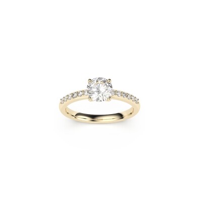 Bague solitaire Frojo en or jaune et diamants