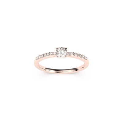 Bague solitaire Frojo en or rose et diamants