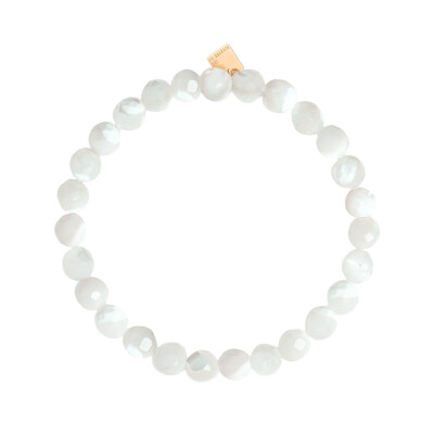 Bracelet Ginette NY PIXIE EVER en or rose et nacre blanche facettée