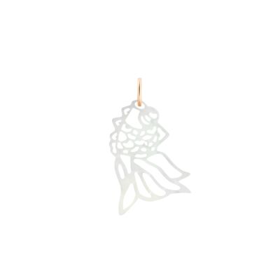 Pendentif Ginette NY CHARMS Goldfish nacre blanche et or rose