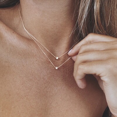 Collier Vanrycke Cubix en or rose et diamants