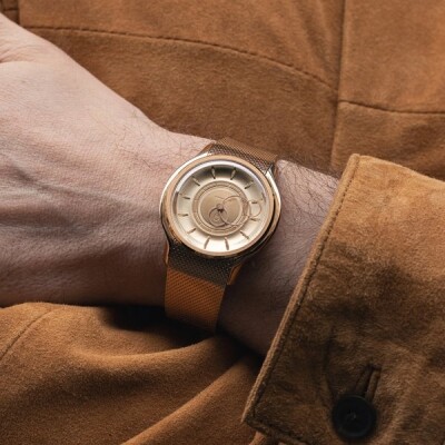 Montre Beaubleu La Pièce n°2 - Or Rose automatique cadran or rose bracelet en cuir 39 mm