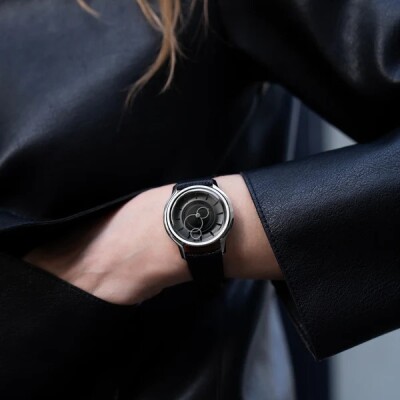Montre Beaubleu La Pièce n°2 - Noir automatique cadran noir bracelet en cuir 39 mm
