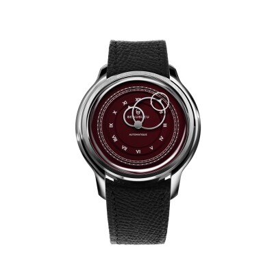 Montre Beaubleu La Pièce n°1 - Lie de vin automatique cadran bordeaux bracelet en cuir 39 mm