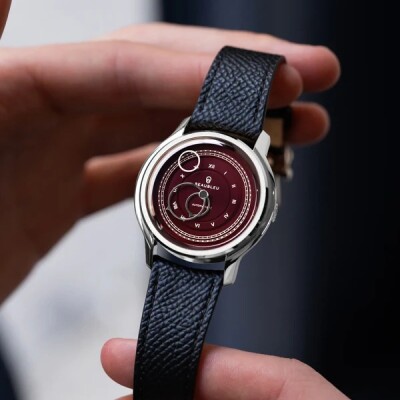Montre Beaubleu La Pièce n°1 - Lie de vin automatique cadran bordeaux bracelet en cuir 39 mm