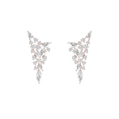 Boucles d'oreille Frojo en or rose et diamants