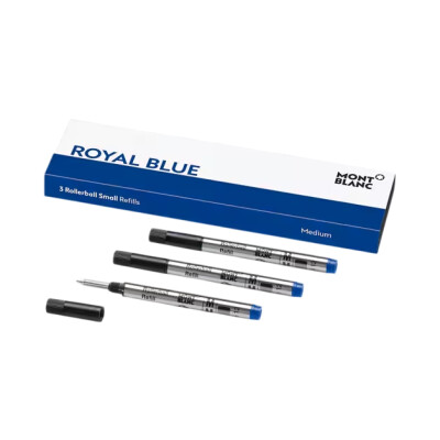 Montblanc 3x Recharges pour Rollerball Petit Modèle, Royal Blue