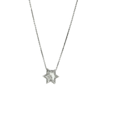 Pendentif Frojo en or blanc et diamant en étoile