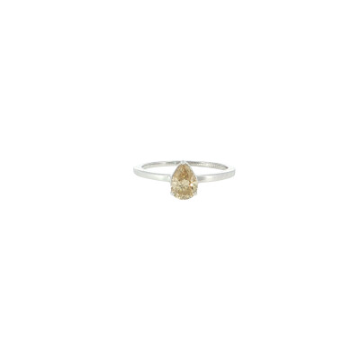 Bague solitaire Frojo en or blanc et diamant brun