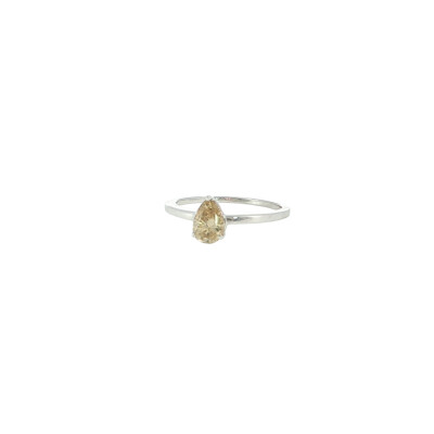 Bague solitaire Frojo en or blanc et diamant brun