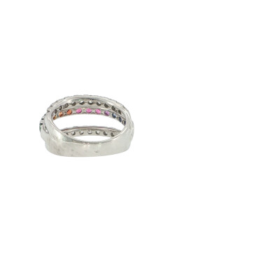Bague Frojo en or blanc et saphirs arc en ciel