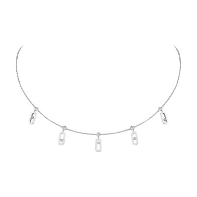 Collier choker Messika pampille Move Uno en or blanc et diamants