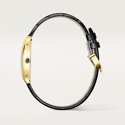 Montre Cartier Tortue Petit modèle, mouvement quartz, or jaune, cuir