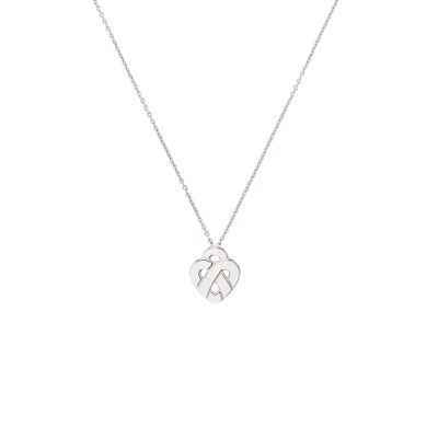 Collier Poiray Coeur Entrelacé Mini en or blanc