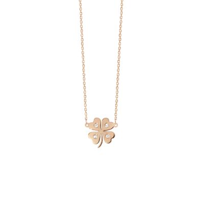 Collier Trèfle Vanrycke en or rose et diamants