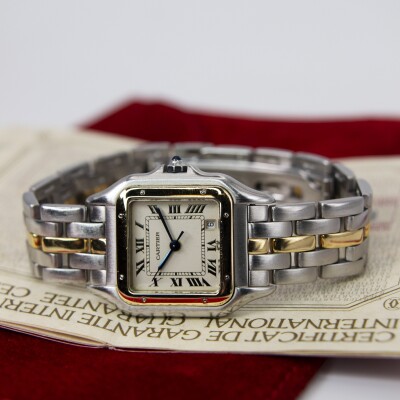 Montre Cartier Panthère Moyen Modèle or et acier