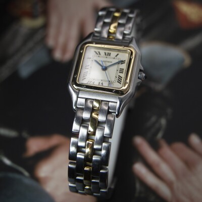 Montre Cartier Panthère Moyen Modèle or et acier