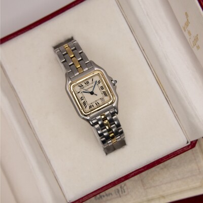 Montre Cartier Panthère Moyen Modèle or et acier
