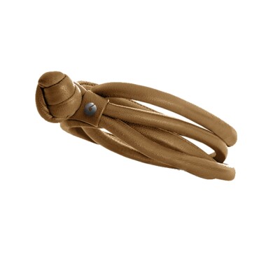 Bracelet Ole Lynggaard sweet drops cuir camel médium