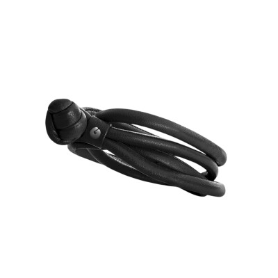Bracelet Ole Lynggaard sweet drops cuir noir large