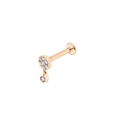 Piercing Djula pampille en or rose et diamants