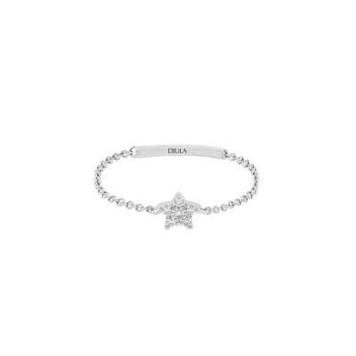 Bague Djula Magic Touch chaîne étoile en or blanc et diamants