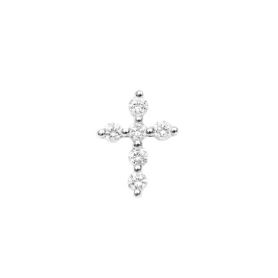 Piercing Djula croix en or blanc et diamants