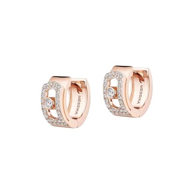 Boucles d'oreilles Messika créoles Move Noa en or rose et diamants