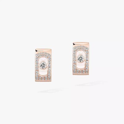 Boucles d'oreilles Messika créoles Move Noa en or rose et diamants