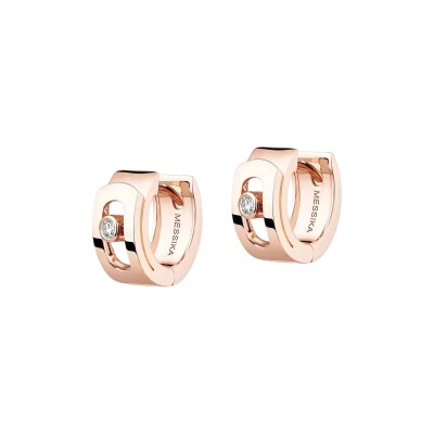 Boucles d'oreilles Messika créoles Move Noa en or rose et diamants