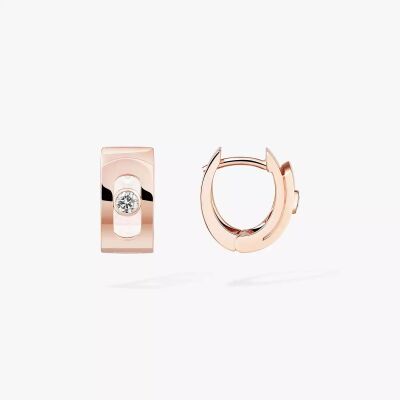 Boucles d'oreilles Messika créoles Move Noa en or rose et diamants
