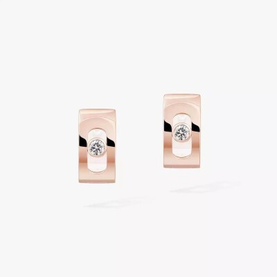 Boucles d'oreilles Messika créoles Move Noa en or rose et diamants