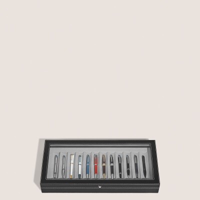 Coffret de collectionneur Montblanc en bois et laque noire pour 12 instruments d’écriture