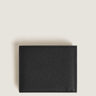 Portefeuille Montblanc 6CC en cuir grainé noir