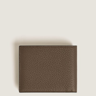 Portefeuille Montblanc 6CC en cuir grainé noisette