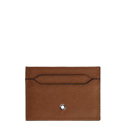 Porte-cartes Montblanc Sartorial 5cc en cuir fauve