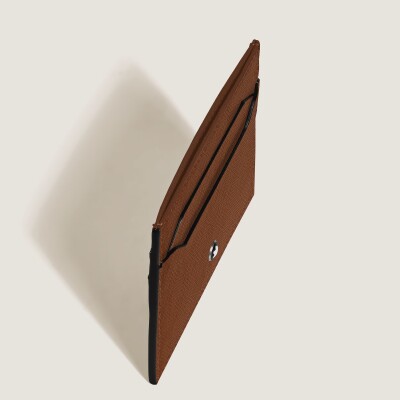 Porte-cartes Montblanc Sartorial 5cc en cuir fauve