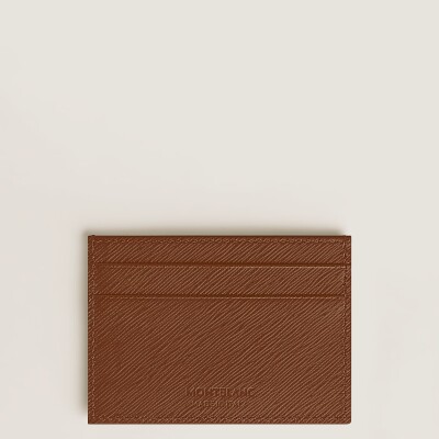 Porte-cartes Montblanc Sartorial 5cc en cuir fauve