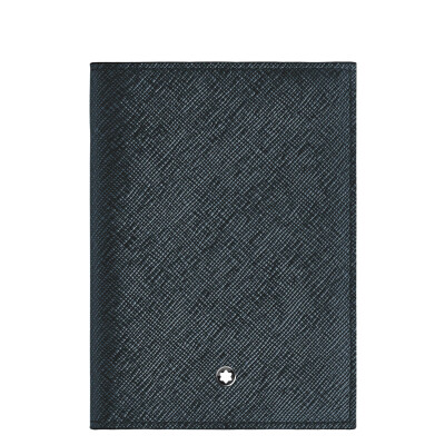 Porte-Passeport Montblanc en cuir Sartorial Bleu Tweed