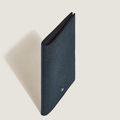 Porte-Passeport Montblanc en cuir Sartorial Bleu Tweed