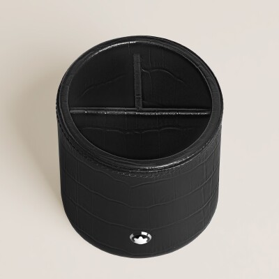 Porte-stylos de bureau en cuir embrossé croco