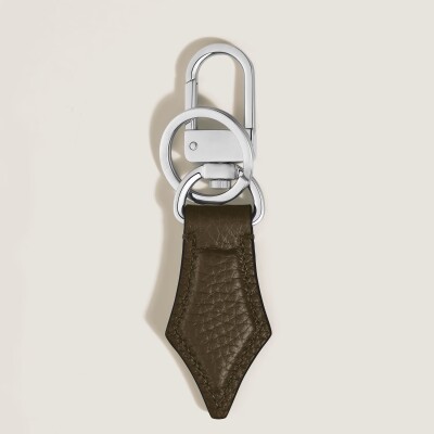 Porte-clés Montblanc plume en cuir grainé kaki