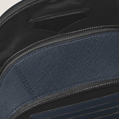 Sac On-Body Moyen modèle Montblanc en cuir Sartorial bleu tweed