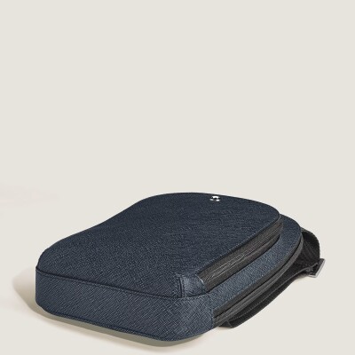 Sac On-Body Moyen modèle Montblanc en cuir Sartorial bleu tweed