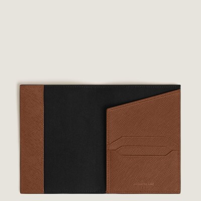 Porte-passeport Montblanc en cuir sartorial fauve