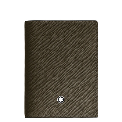 Porte-cartes 4CC en cuir sartorial kaki