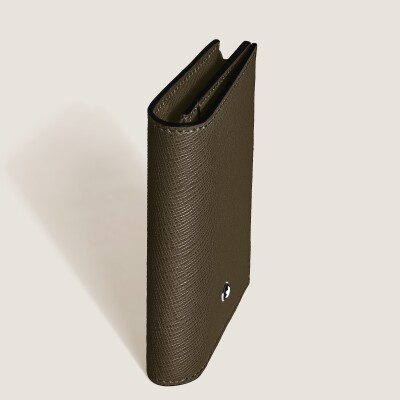 Porte-cartes 4CC en cuir sartorial kaki