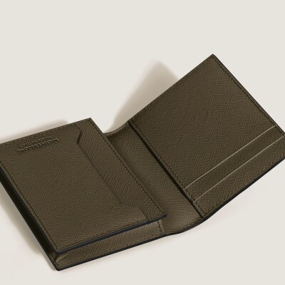 Porte-cartes 4CC en cuir sartorial kaki