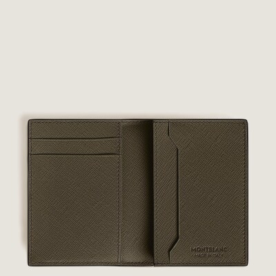 Porte-cartes 4CC en cuir sartorial kaki